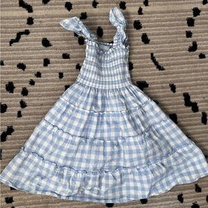 Hill House Home Tiny Ellie 5/6Y Nap Dress Blue Jacquard Check